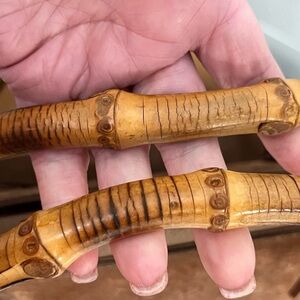 Vintage Gucci with bamboo handles and brown suede